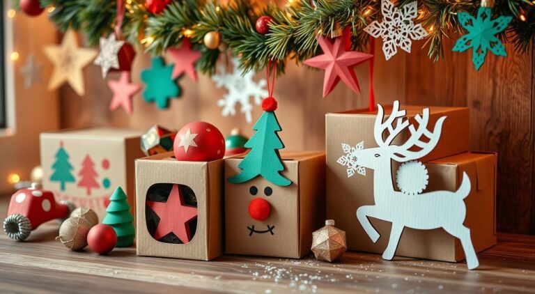 Decoração de Natal com Caixa de Papelão