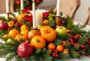 como fazer decoração com frutas para ceia de natal