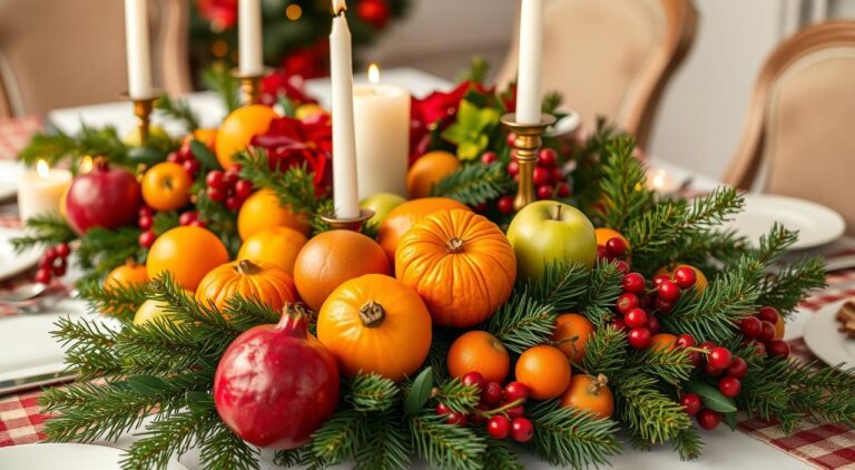 como fazer decoração com frutas para ceia de natal