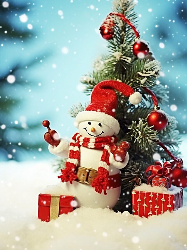 pngtree-snowman-christmas-trees-with-present-gifts-christmas-desktop-wallpaper-hd-image_13326502