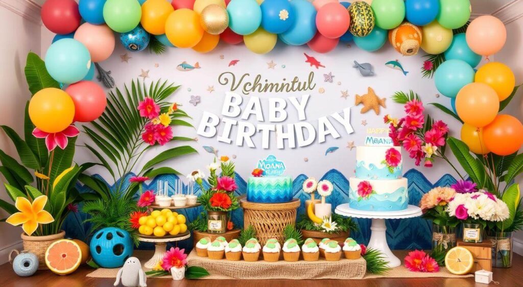 Decoração de Aniversário da Moana Baby: Festa Mágica