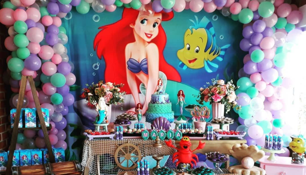 Decoração de aniversário da ariel