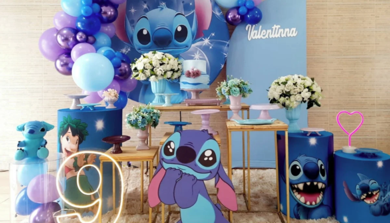 Decoração de Aniversário do Stitch Simples